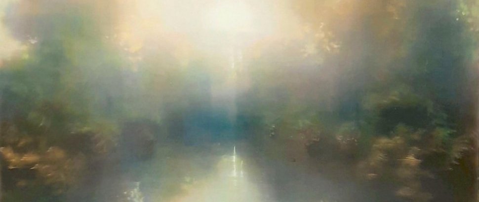 Louise Fairchild Summer Water 100 Cm Sq Oil On Canvas 3750